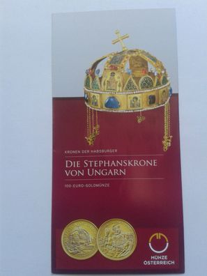 Folder 100 euro 2010 Österreich Die Stephanskrone von Ungarn Folder