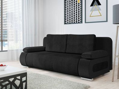 Sofa Emma Cord Polstersofa mit Schlaffunktion Bettkasten Stilvoll Couch M24