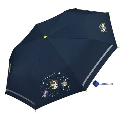 Scout Weltall Kinder-Taschenregenschirm mit Reflektorstreifen Space