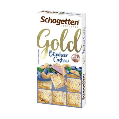 Schogetten Selection Gold weiße Schokolade Blaubeer Cashew 100g