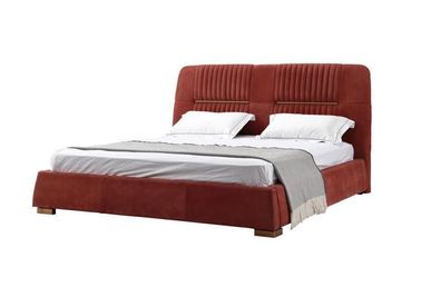 Design Rotes Doppelbett Bettgestelle Betten Holzbetten Textil Schlafzimmer Bett
