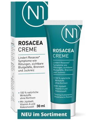 N1 Rosacea Creme 30 ml - (Medizinprodukt] - 100% natürliche Wirkstoffe ohne Kortison