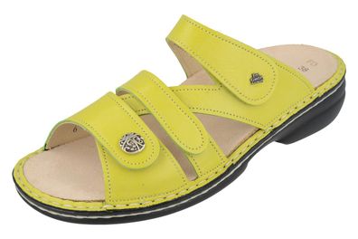 FINN Comfort Ventura Soft Damen Pantoletten gelb grün lime Nube Glattleder