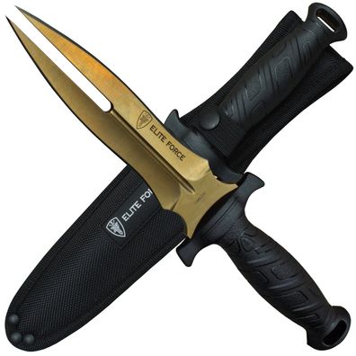 Elite Force EF711 Gold Wurfmesser geschliffener Dolch mit Nylonscheide (18 + )