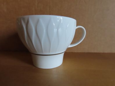 Tasse Kaffeetasse weiß mit Silberstreifen/ Platin Thomas Lanzette