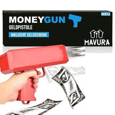 Moneygun Geldpistole UZI mit Spielgeld Spielzeug Geld Pistole Party Revolver mit Geld
