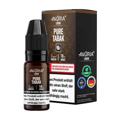 Avoria - Pure Tabak E-Zigaretten Liquid 0 mg/ ml