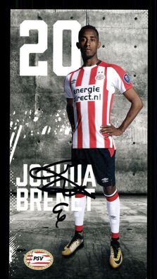 Joshua Brenet Autogrammkarte PSV Eindhoven 2017-18 Original Signiert + G 39896