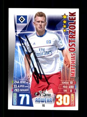 Matthias Ostrzolek Hamburger SV Match Attack Sammel Card Original + A 230482