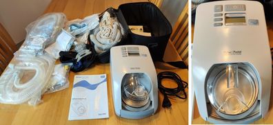 CPAP Gerät Therapie- / Beatmungsgerät Schlafapnoe Komplett + Zubehör. Neuw. II. Wahl