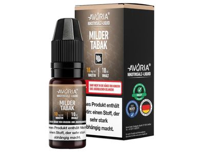 Avoria - Milder Tabak - Nikotinsalz Liquid 10 mg/ ml