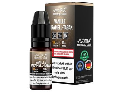 Avoria - Vanille-Karamell-Tabak - Nikotinsalz Liquid 20 mg/ ml