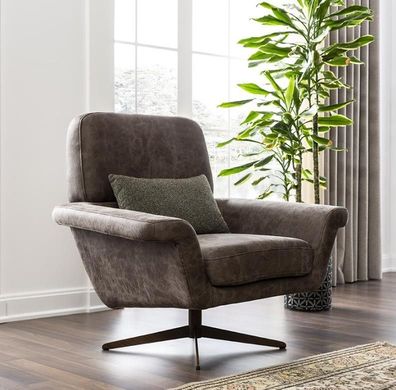 Ohrensessel Sessel Cocktailsessel Sitzer Modern Design Grau Kunstleder