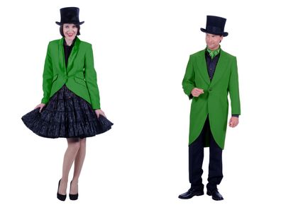 grüner Frack Damen Herren Gr. S-4XL Gehrock Jacke Karneval Garde Fasching Kostüm