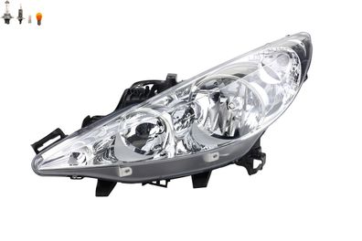 Scheinwerfer Halogen Front passend für Peugeot 207 02/2006- Links + Leuchtmittel