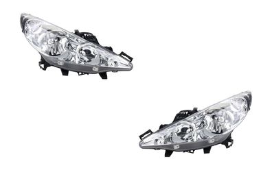 Scheinwerfer Halogen Front passend für Peugeot 207 02/06- H1 H7 Set Links Rechts