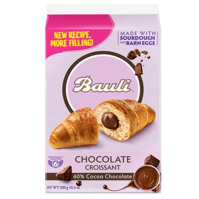 Bauli Croissants mit Schokoladencremefüllung 6 Stück Karton 300g