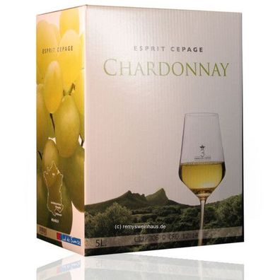 Vignobles des 3 Chateaux BIB(5L) Chardonnay Esprit Cepage 5.00 Liter