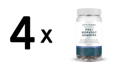 4 x Myprotein MyVitamins Pre-Workout Gummies (60) Blueberry