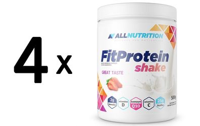 4 x Fit Protein Shake, Strawberry - 500g