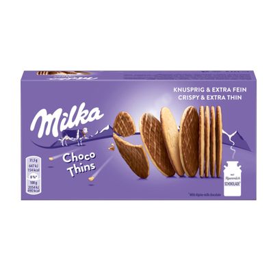 Milka Choco Thins Choco Biscuits Kekse Alpenmilch Schokolade 151g