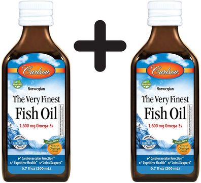2 x The Very Finest Fish Oil, Natural Orange - 200 ml.