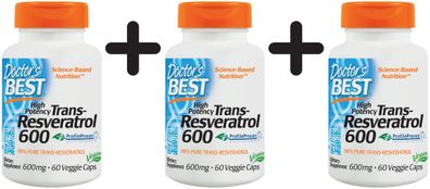 3 x Trans-Resveratrol 600 - 60 vcaps