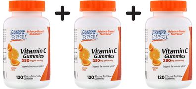 3 x Vitamin C 250 mg, Orange Bliss - 120 gummies