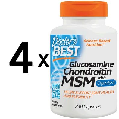 4 x Glucosamine, Chondroitin with MSM - 240 caps