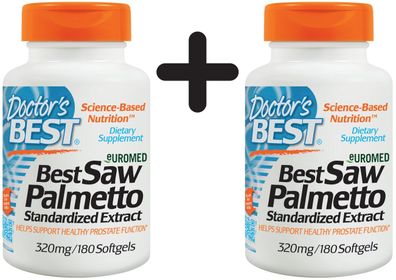 2 x Best Saw Palmetto Extract, 320mg - 180 softgels