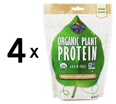4 x Organic Plant Protein, Smooth Unflavored - 226g