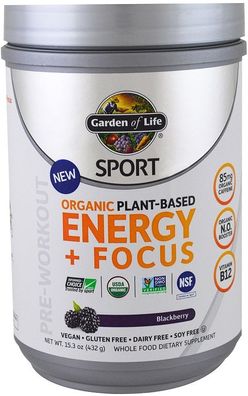 Organic Plant-Based Energy + Focus, Blackberry - 432g