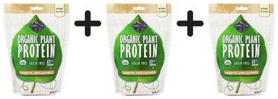 3 x Organic Plant Protein, Smooth Unflavored - 226g