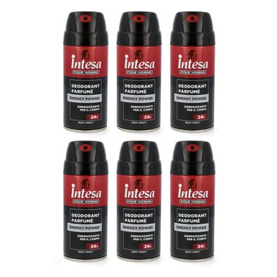 intesa pour Homme deo ENERGY POWER 6x 150ml deodorant Bodyspray