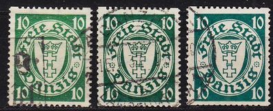 Germany REICH Danzig [1924] MiNr 0194 Dy ( OO/ used ) [02] 3 Farben