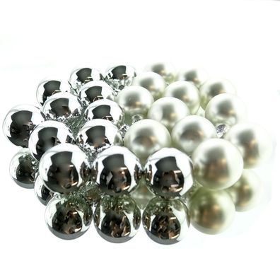 Weihnachts-Micro-Kugeln Silberfarben Ø 2,5 cm aus Glas - 24er Set