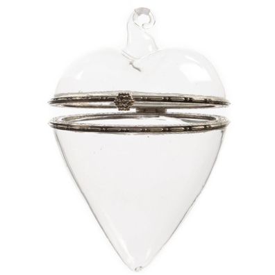 Decoris® Geschenkanhänger Herz Transparent 10 cm - Glas