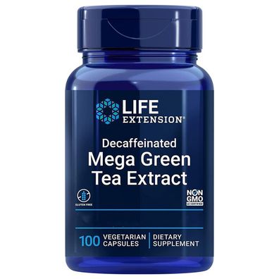 Life Extension, Decaffeinated Mega Green Tea Extract, 100 Veg. Kapseln