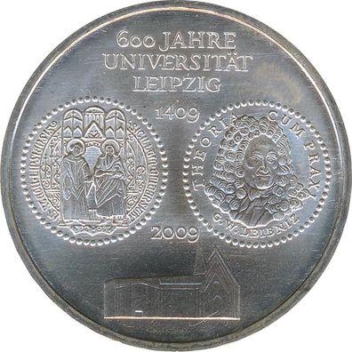 BRD 10 Euro 2009 A 600 Jahre Universität Leipzig Silber*