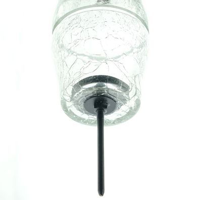 Scheulen Glas -Teelichthalter Craquelé Optik Klar Ø 6 cm auf Metallstecker