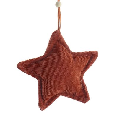 Weihnachstdeko Stern Terracottafarben aus Cordstoff Ø 12 cm - Polyester
