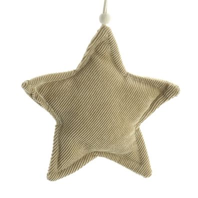 Weihnachstdeko Stern Beige aus Cordstoff Ø 12 cm - Polyester