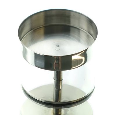 GASPER Kerzenhalter Silberfarben Ø 8 cm x 6 cm aus Edelstahl