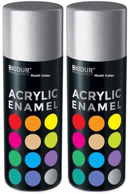 2x 400ml Acryl Sprühfarbe Lackspray Autolack Spraydose Graffiti Farbe Silber RAL 9006
