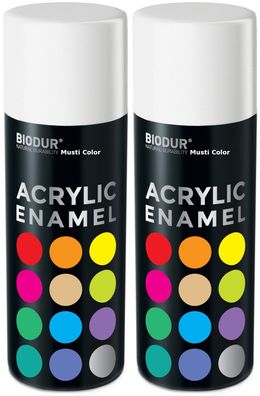 2x 400ml Acryl Sprühfarbe Lackspray Autolack Dose Graffiti Reinweiß Matt RAL 9010