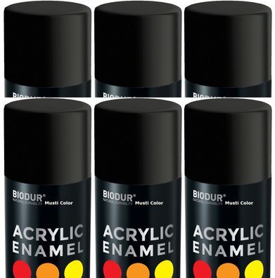 6x 400ml Acryl Sprühfarbe Lackspray Autolack Dose Graffiti Tiefschwarz Matt RAL 9005