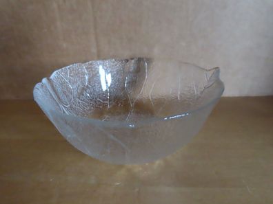 Glasschale Dessertschalen hoch Glas mit Relief Blattform ca.12,5 cm Ø/ Arcoroc