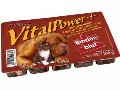 Petman Vital Power Rinderblut Hundefutter 100 g (Inhalt Paket: 15 Stück)