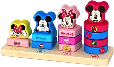 Mickey & Minnie Mouse Zähl- und Stapelspiel aus Holz 15-teilig