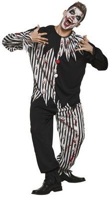 Blutiger Clown Kostüm unisex schwarz/ weiß Größe 50-52 (M)